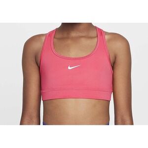 New NIKE Swoosh Girls MEDIUM DriFit Training Athletic Top FJ7161 Bright Pink#271